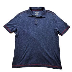 Nat Nast Blue Textured Polo Shirt Mens‎ XL Performance Poly Cotton